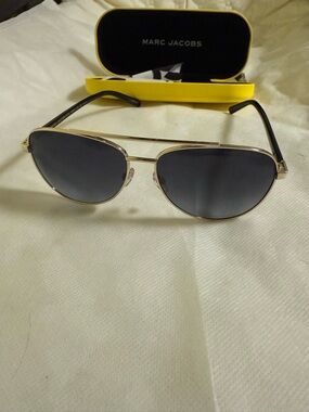 Marc Jacobs Gold Frame Sunglasses with Black Lenses